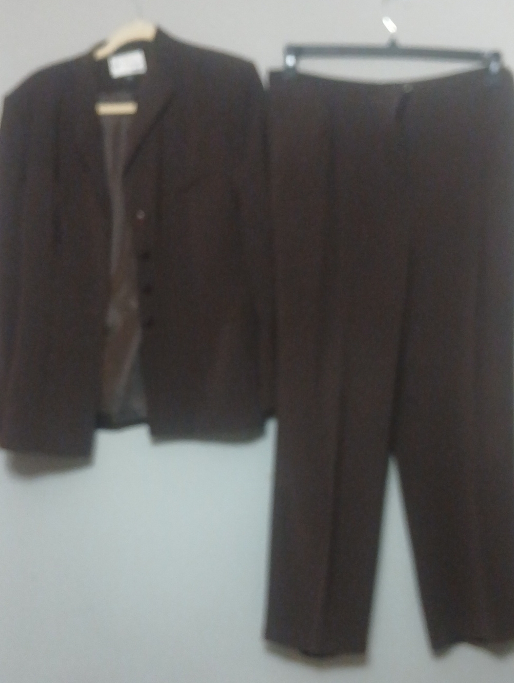 Kasper Brown Pantsuit Two-Piece Jacket and Trousers